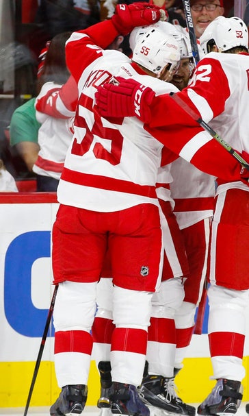Pulkkinen scores two, Red Wings beat Hurricanes 4-3